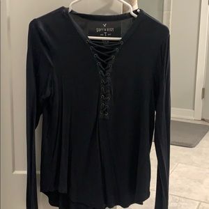 American Eagle Lace Up Shirt